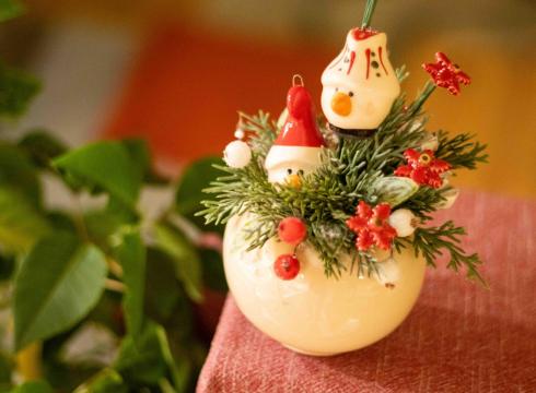 Adventi asztaldísz kézműves kerámiából